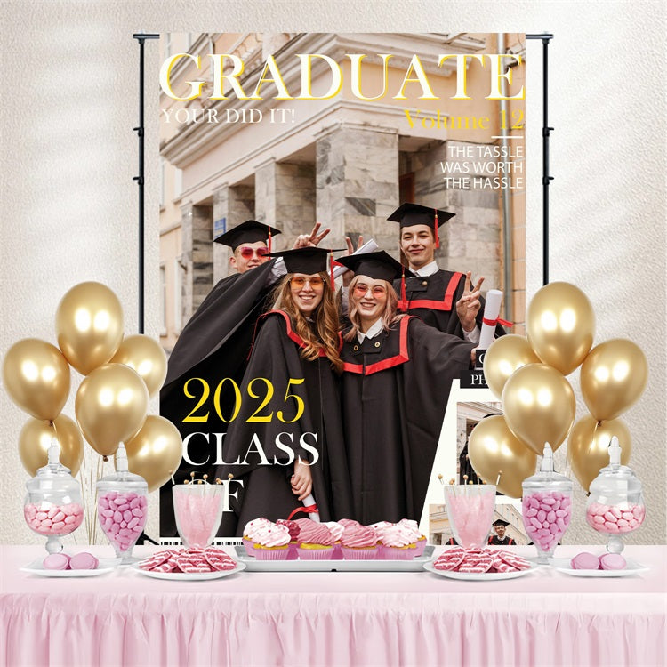 2025 Graduation Backdrop Cheers Volume 12 Personalized Party Graduation Backdrop BRP3-240