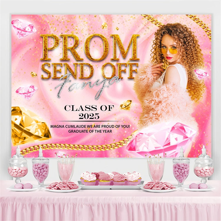 Prom Backdrop Glitter Diamonds Personalised Party Graduation Backdrop BRP3-242