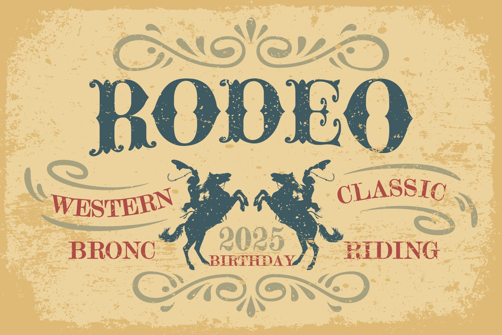 Custom Birthday Party Backdrop Vintage Rodeo Cowboy Backdrop BRP3-34