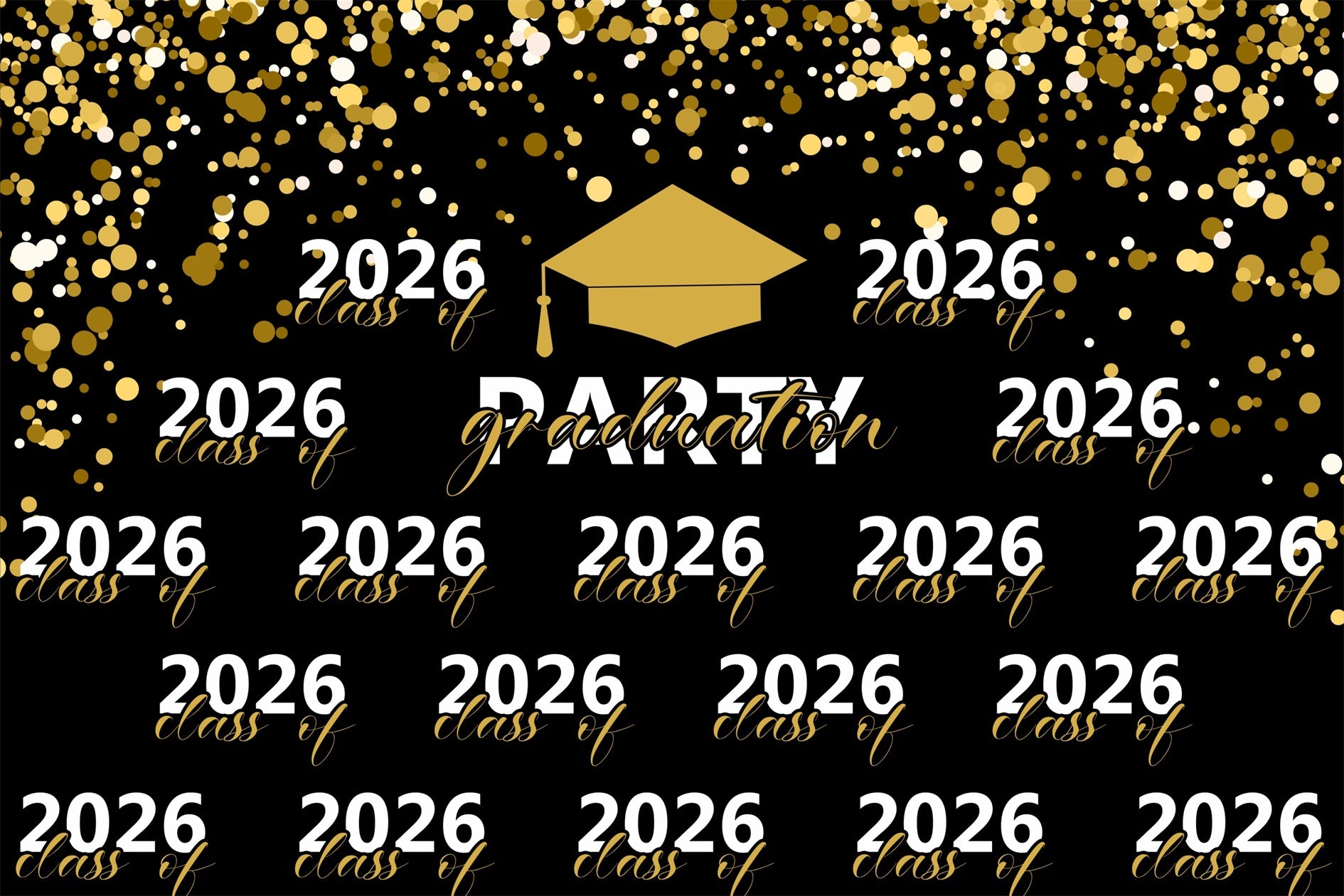 Customized Graduation Backdrop Shining Gold Graduation Party Backdrop BRP3-5