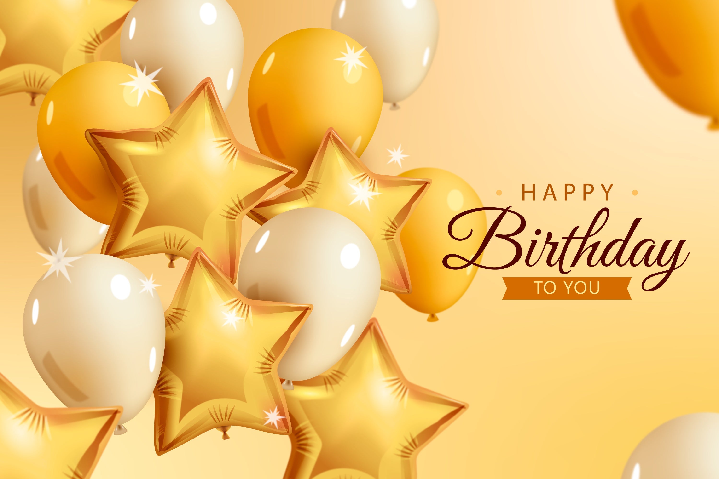 Birthday Backdrop Personalized Luxury Golden Balloons Backdrop BRP3-71