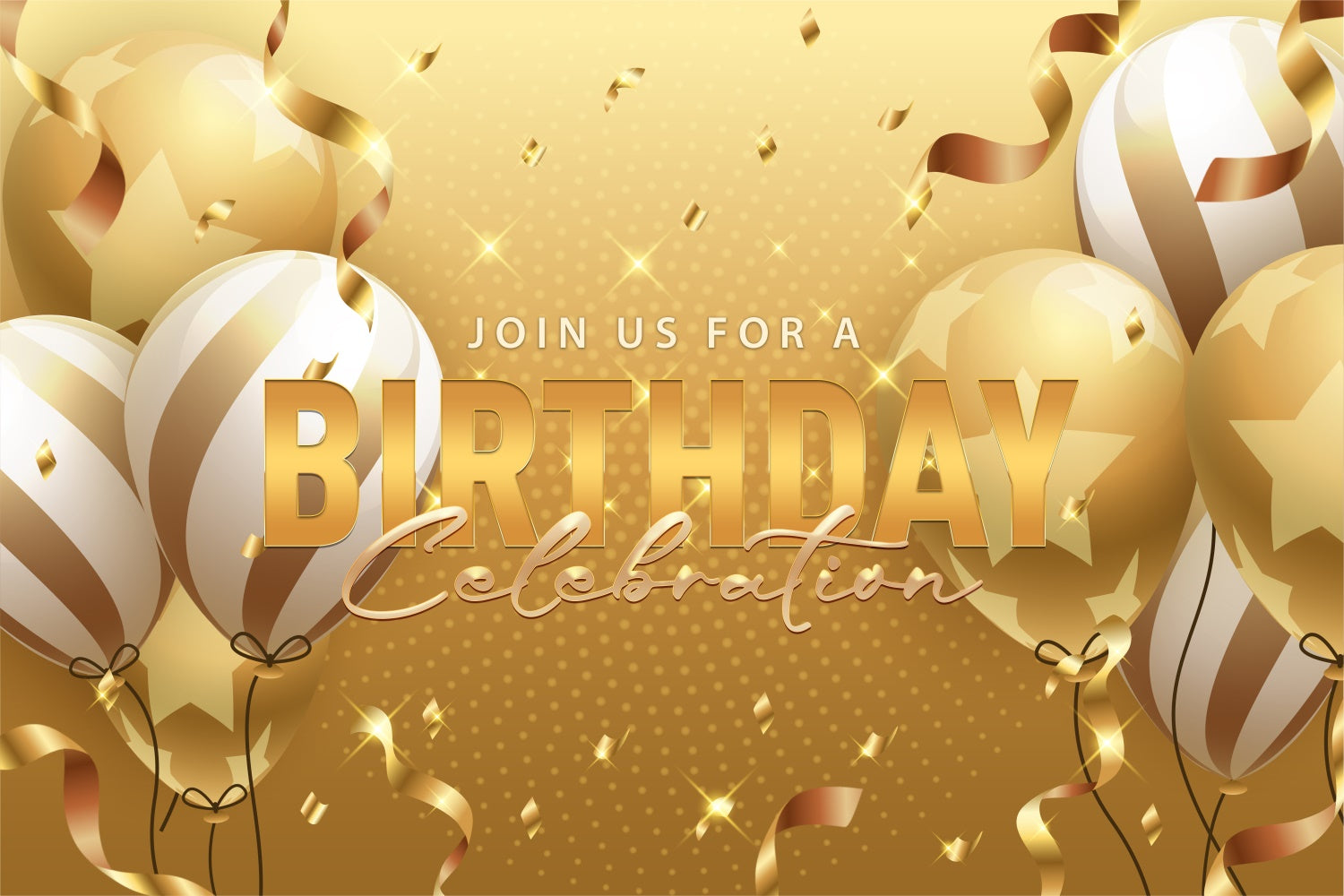 Custom Birthday Backdrops Glowing Glitter Confetti Backdrop BRP3-72