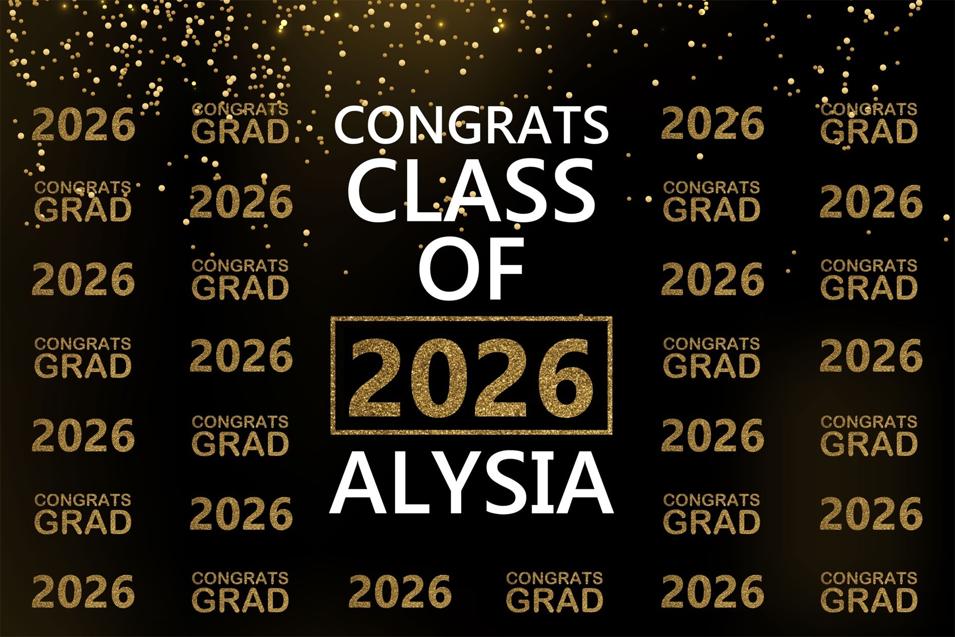 Custom Graduation Backdrop Glitter 2026 Ceremony Graduation Party Backdrop BRP3-8