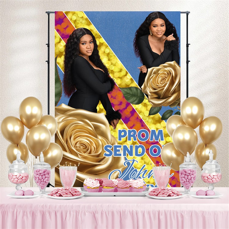 Prom Backdrop Ideas Gold Rose Glam Graduation Party Backdrop BRP4-153