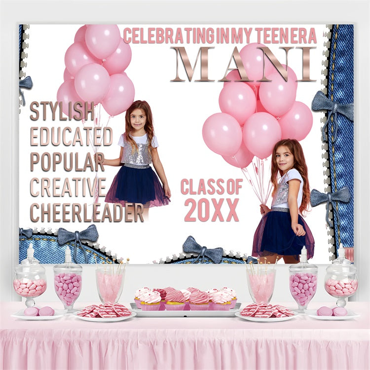 Custom Graduation Backdrop Pretty Pink Balloons Graduation Party Backdrop BRP4-165