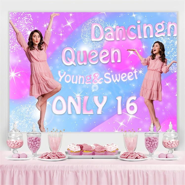Dance Photo Backdrop Sparkling Pink Blue Glow Customized Backdrop BRP4-190