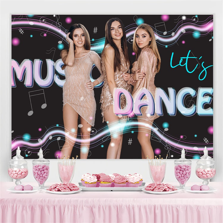 Backdrop Dance Musical Glow Elegant Party Personalized Backdrop BRP4-191