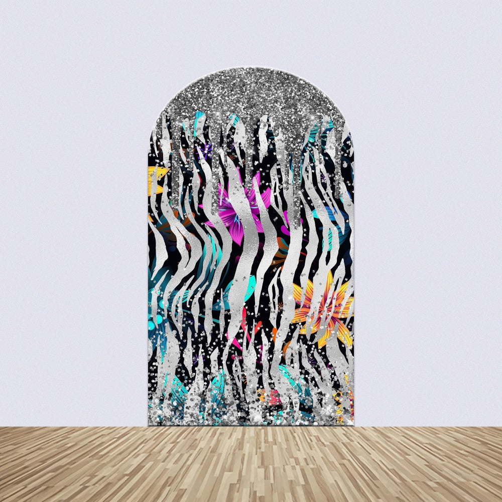 Backdrop Dance Glitter Flowers Stripes Arch Backdrop Kit BRP4-195