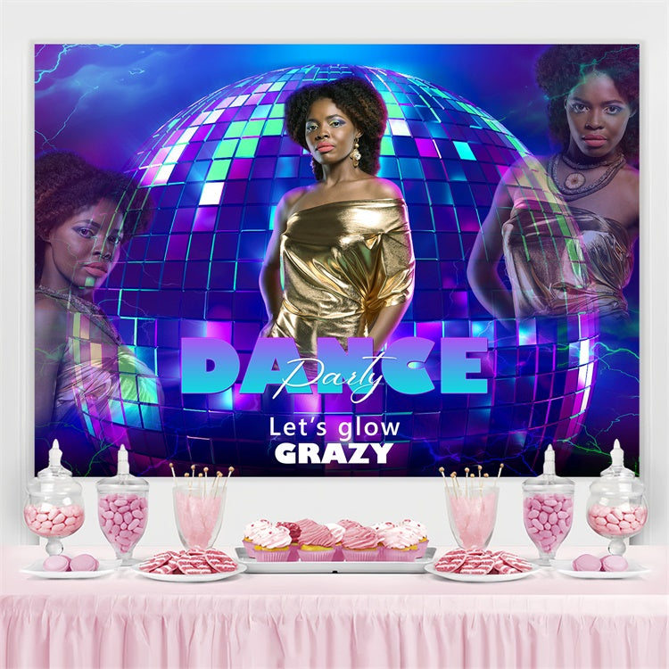 Dance Photo Backdrops Disco Ball Vibrant Lights Custom Backdrop BRP4-203