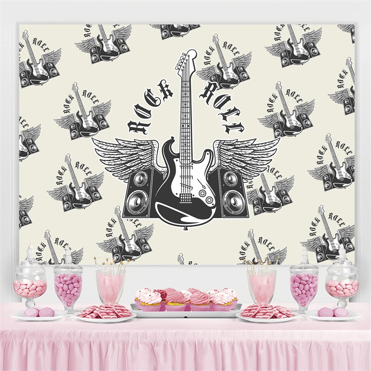 Photography Dance Backdrop Rock Roll Guitar Wings Backdrop BRP4-209