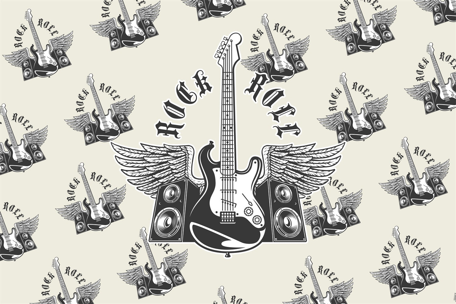 Photography Dance Backdrop Rock Roll Guitar Wings Backdrop BRP4-209