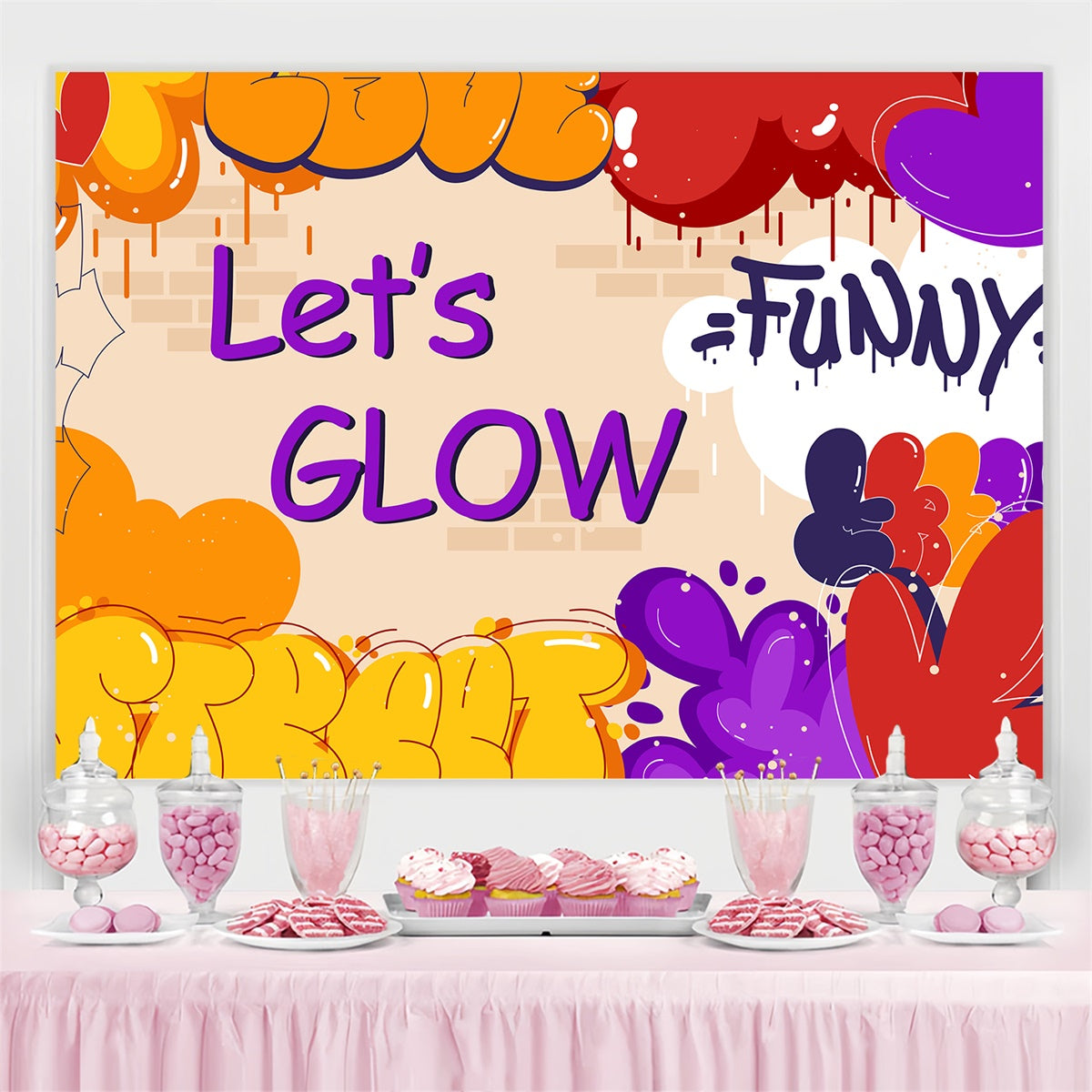 Backdrops For Dance Funky Graffiti Colorful Customized Backdrop BRP4-212