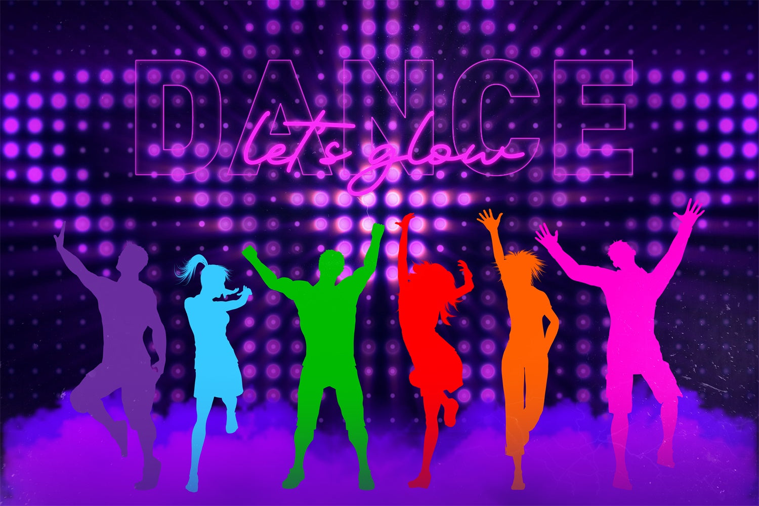 Dance Photo Backdrop Dance Floor Lights Motion Custom Backdrop BRP4-213