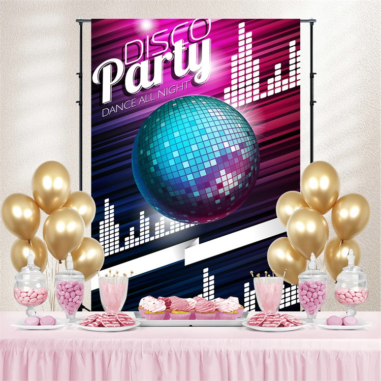 Dance Backdrop Ideas Electric Disco Mirror Ball Custom Backdrop BRP4-214