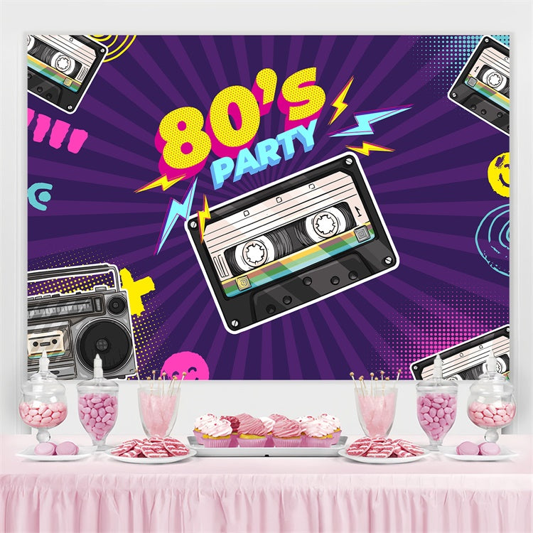Backdrop For Dance Electric Boombox 80s Personalized Backdrop BRP4-216