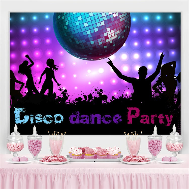 Dance Party Backdrops Mirror Ball Neon Club Customized Backdrop BRP4-217