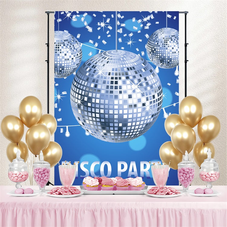 Dance Backdrop Ideas Silver Disco Confetti Blue Custom Backdrop BRP4-220