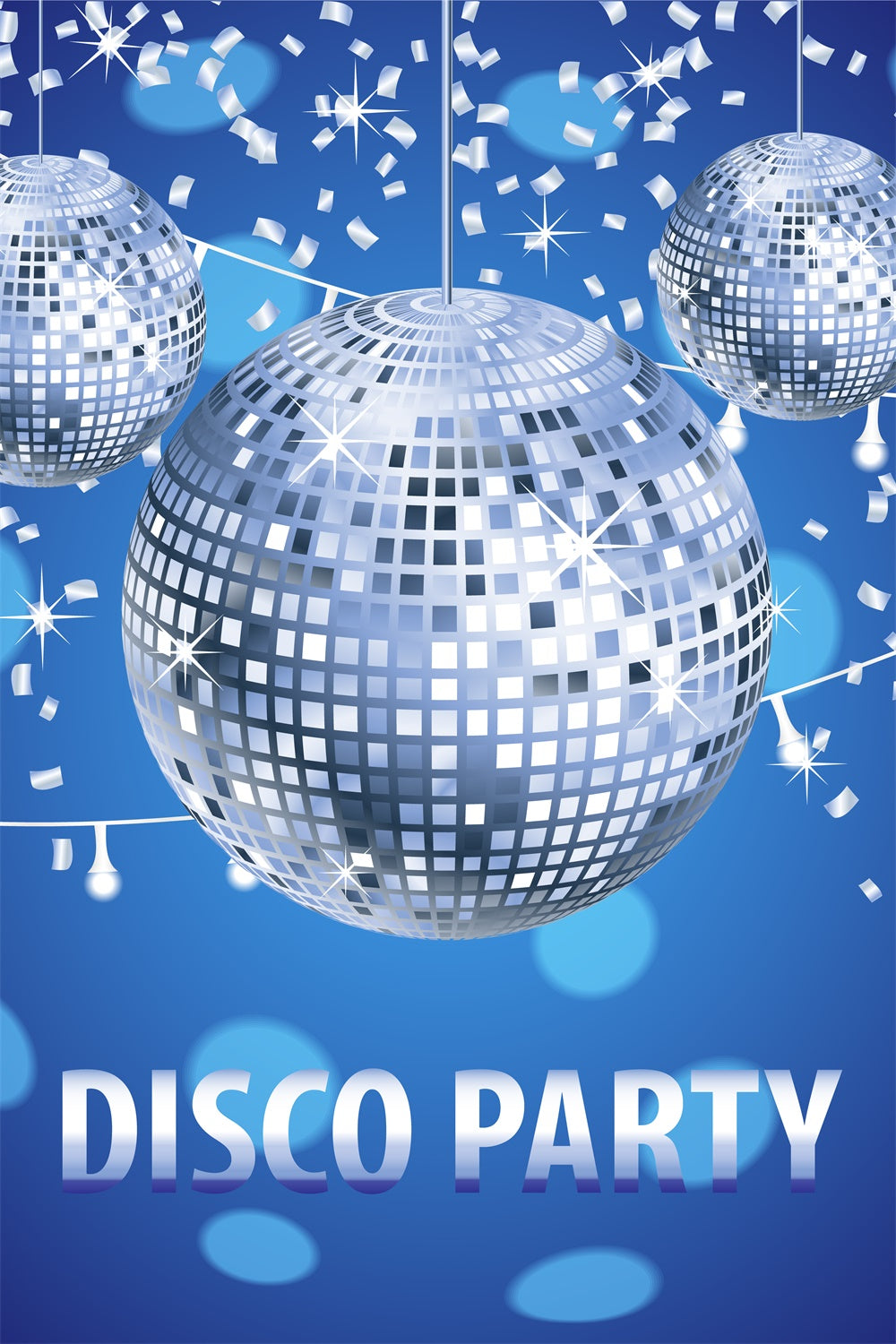 Dance Backdrop Ideas Silver Disco Confetti Blue Custom Backdrop BRP4-220