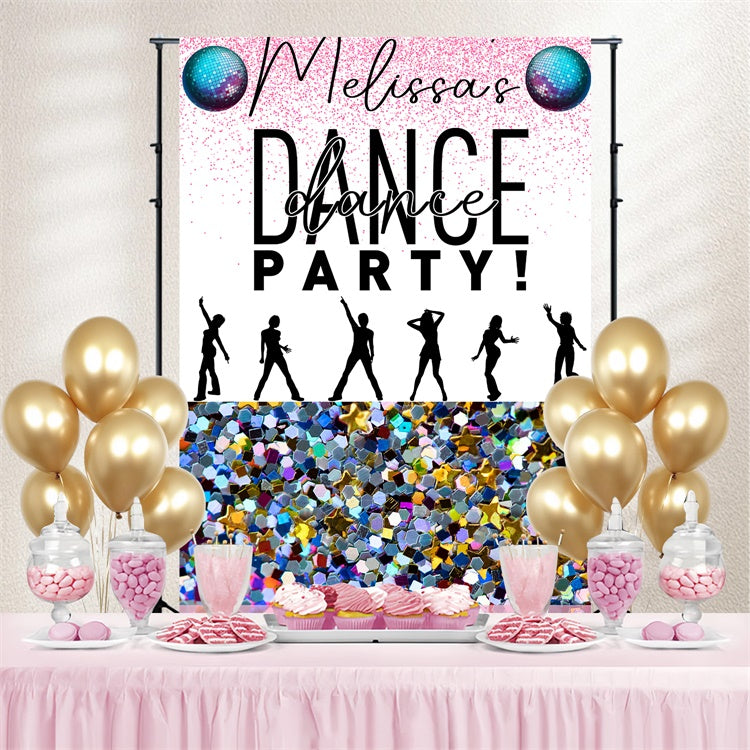 Backdrops For Dance Pink Shine Disco Party Customized Backdrop BRP4-221