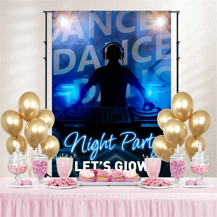Backdrop For Dance Blue Glow Dance Vibes Personalized Backdrop BRP4-224