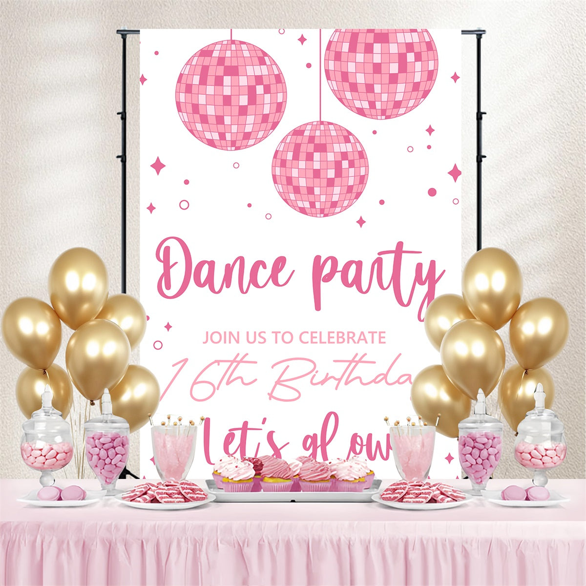 Dance Backdrop Ideas Soft Pink Birthday  Theme Custom Backdrop BRP4-228