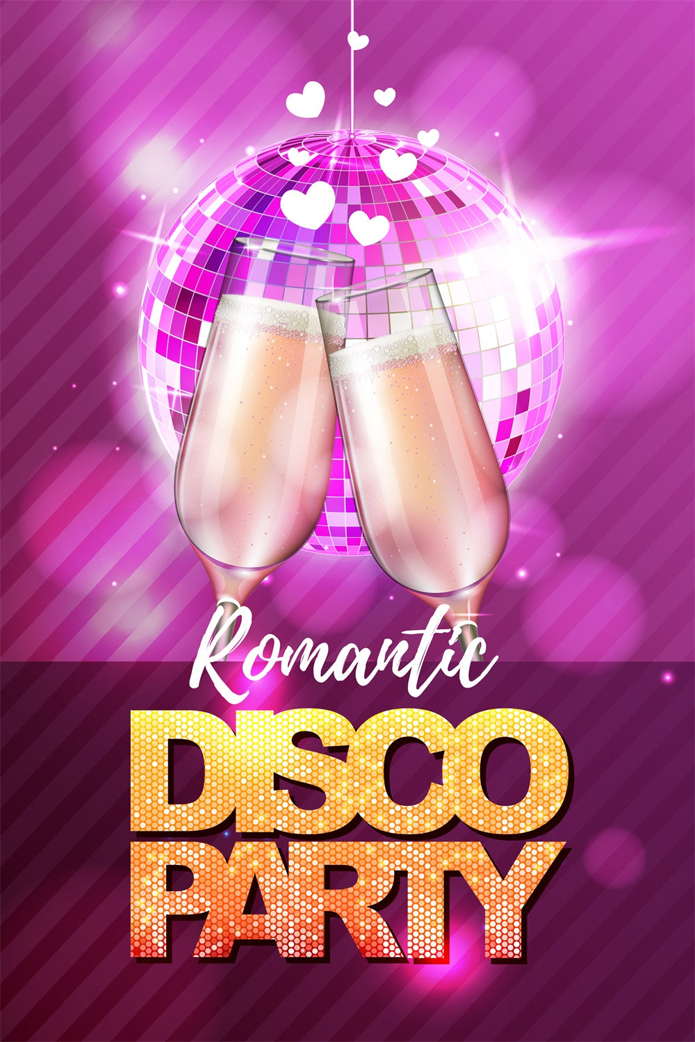 Dance Backdrop Romantic Pink Champagne Disco Custom Backdrop BRP4-230