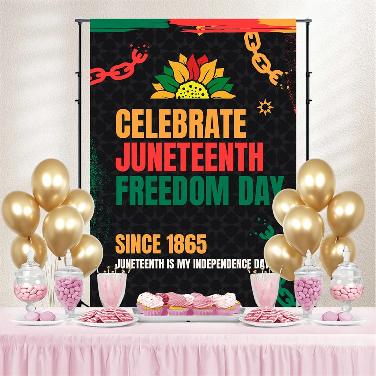 Juneteenth Photo Backdrop Gold Green Art Backdrop BRP5-1