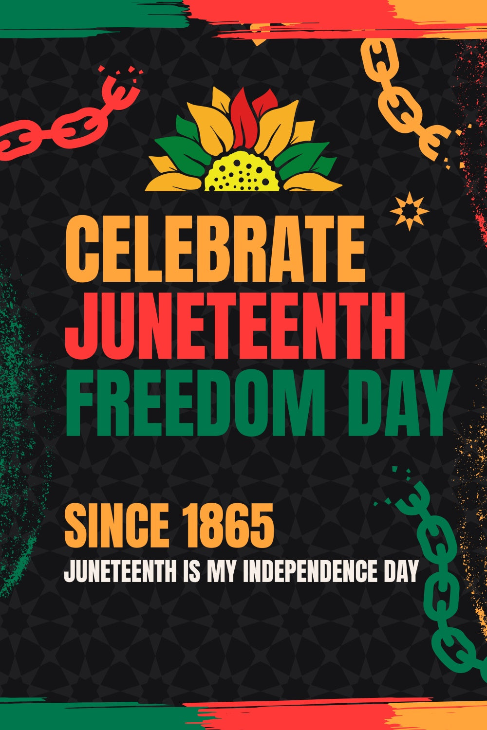 Juneteenth Photo Backdrop Gold Green Art Backdrop BRP5-1