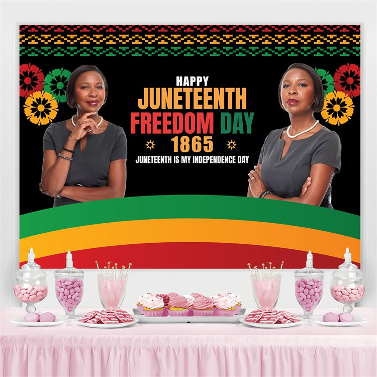 Juneteenth Backdrop Ideas Floral Black Emancipation Custom Backdrop BRP5-10