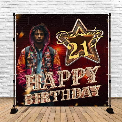 21st Birthday Backdrop Modern Urban Street Style Custom Backdrop BRP5-104