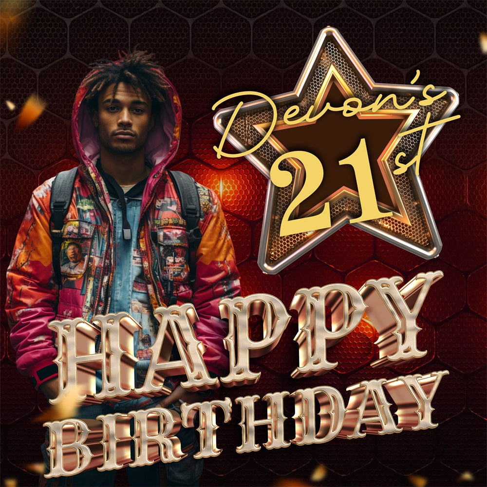 21st Birthday Backdrop Modern Urban Street Style Custom Backdrop BRP5-104