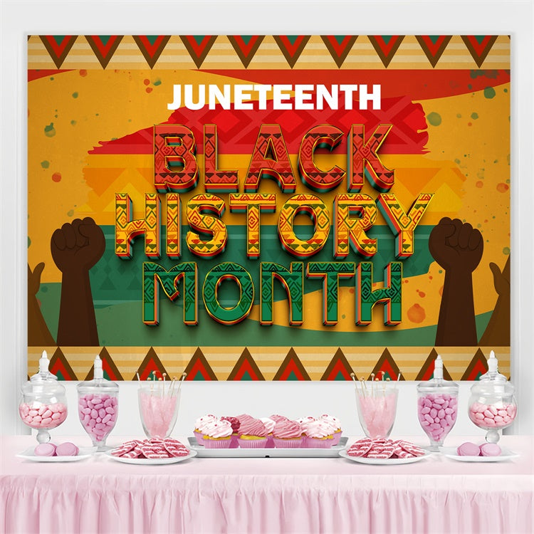 Juneteenth Backdrop Freedom Fist Black Celebration Backdrop BRP5-11