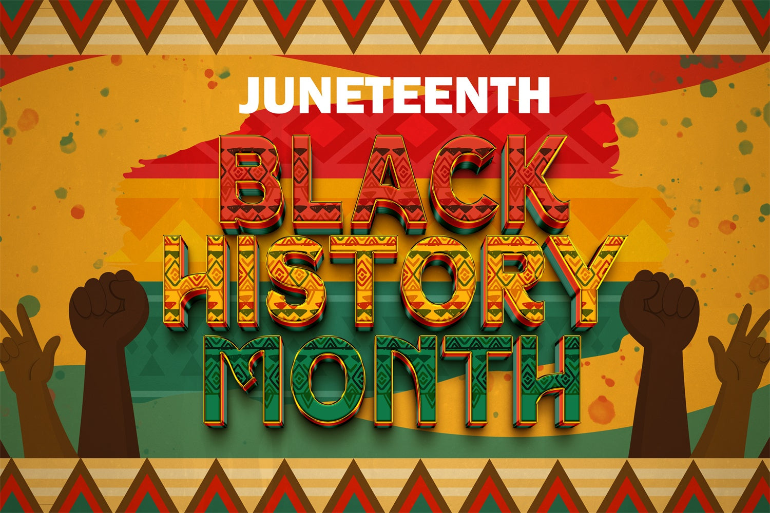 Juneteenth Backdrop Freedom Fist Black Celebration Backdrop BRP5-11