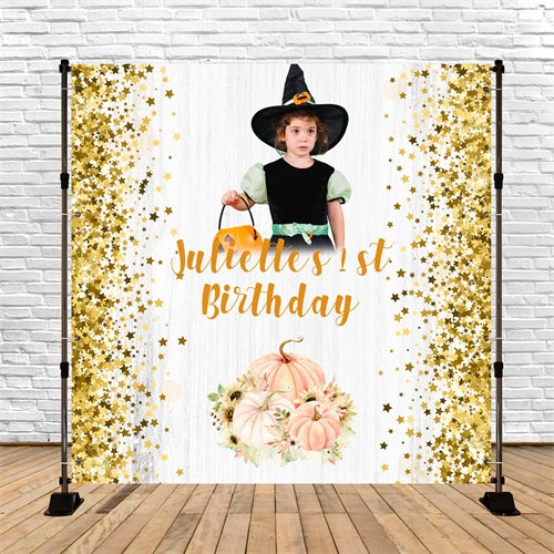 First Birthday Backdrop Enchanted Halloween Sparkly Custom Backdrop BRP5-117