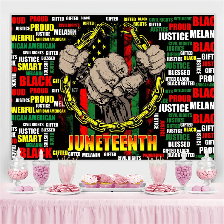 Juneteenth Backdrops Bold Typography Black Justice Backdrop BRP5-12