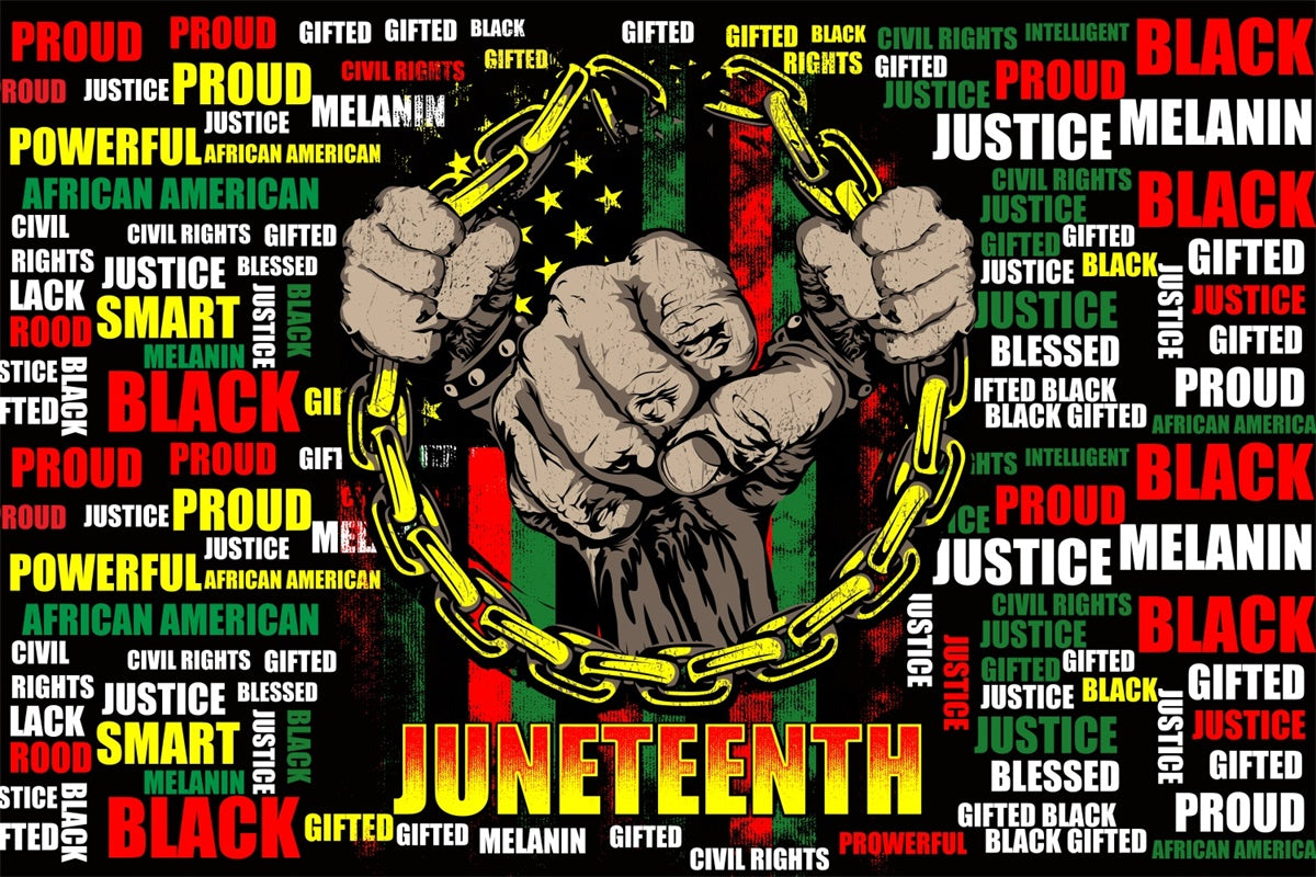 Juneteenth Backdrops Bold Typography Black Justice Backdrop BRP5-12