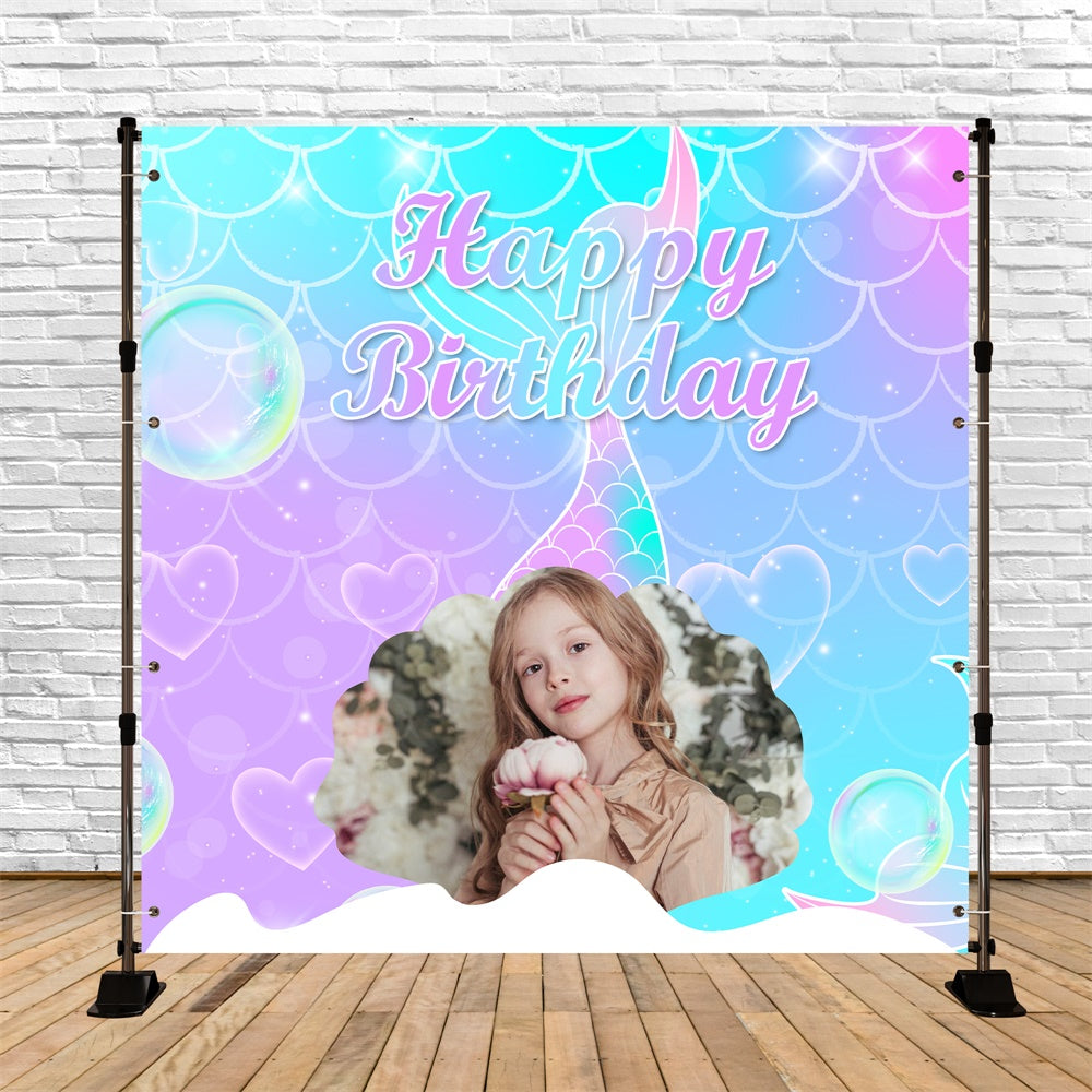 Personalized Birthday Backdrops Mermaid Fantasy Birthday Backdrop BRP5-126