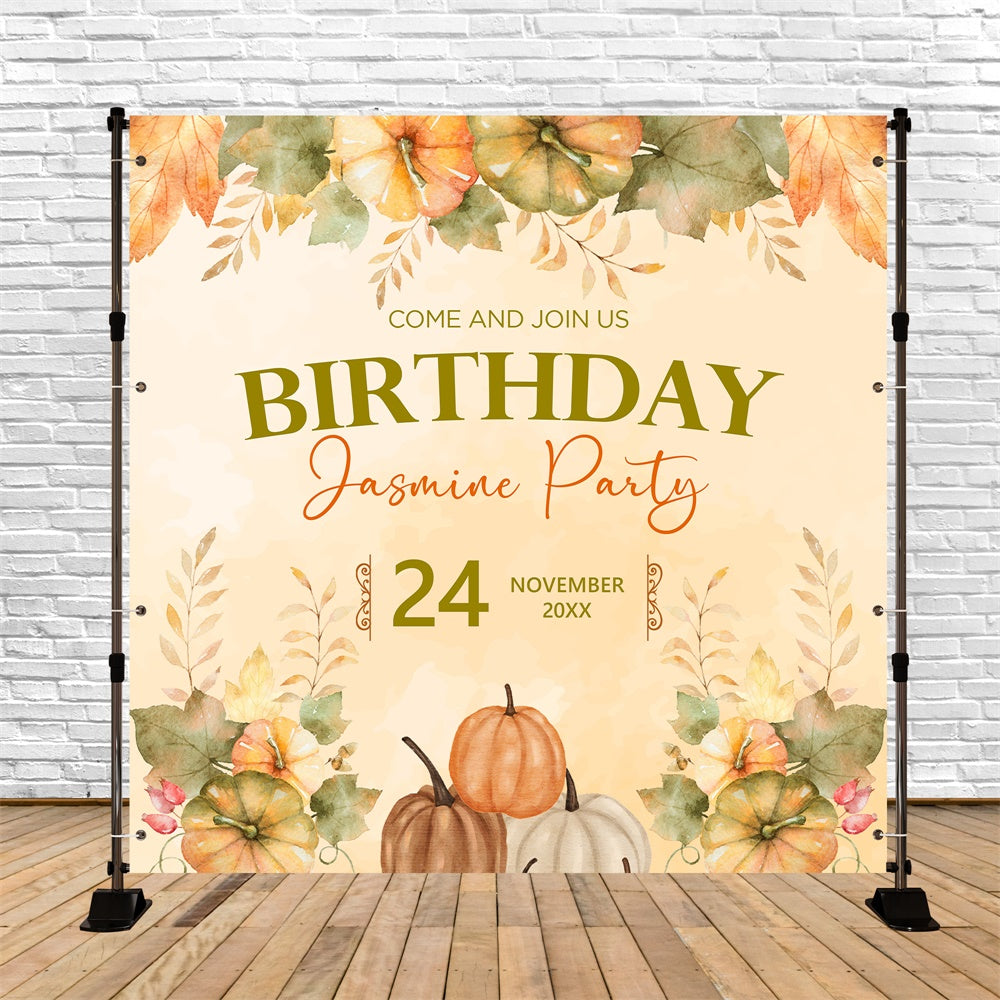 Backdrop For Birthday Pumpkin Celebration Autumn Custom Backdrop BRP5-146