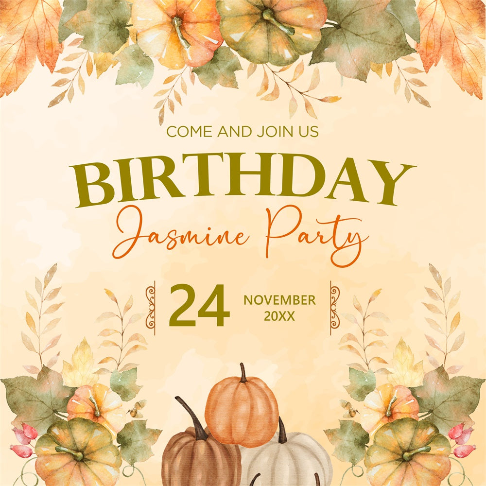Backdrop For Birthday Pumpkin Celebration Autumn Custom Backdrop BRP5-146