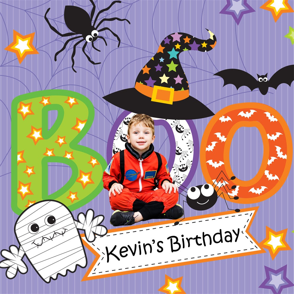 Custom Birthday Backdrops Halloween Starry Spooks Backdrop BRP5-148