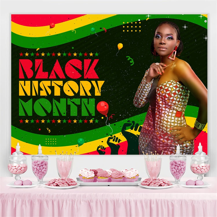 Juneteenth Backdrop Ideas Young Power Bold Colors Custom Backdrop BRP5-15