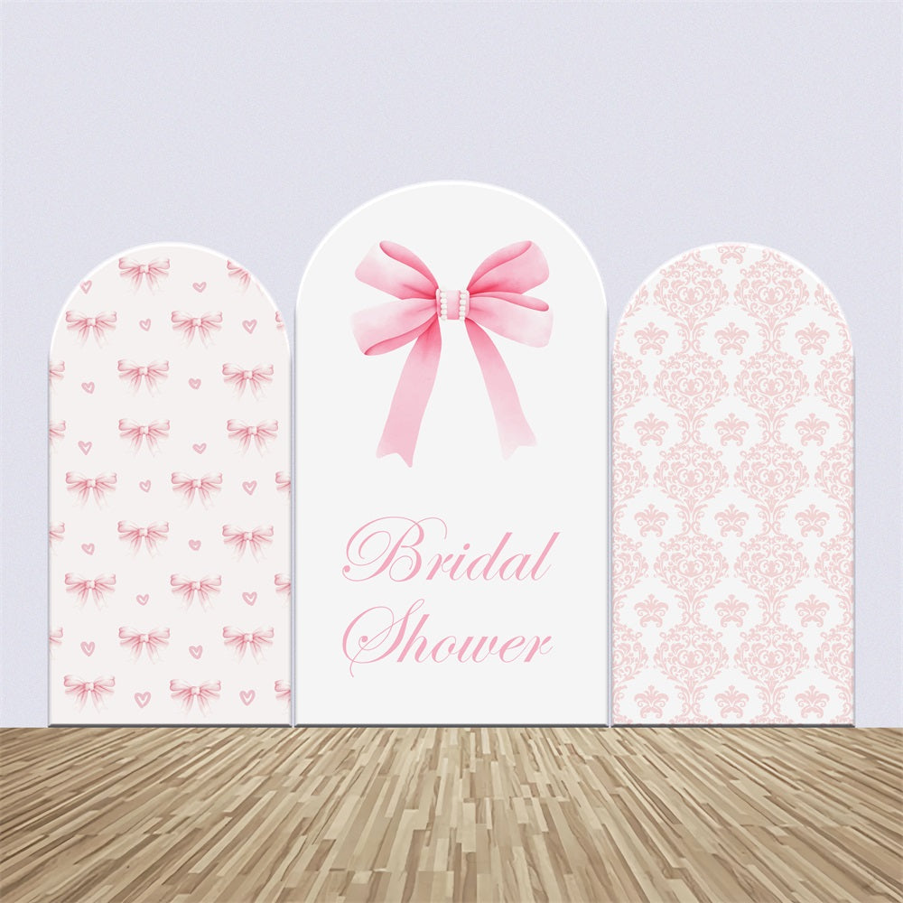 Bridal Shower Backdrop Pink Bow Heart Custom Arch Backdrop Kit BRP5-156
