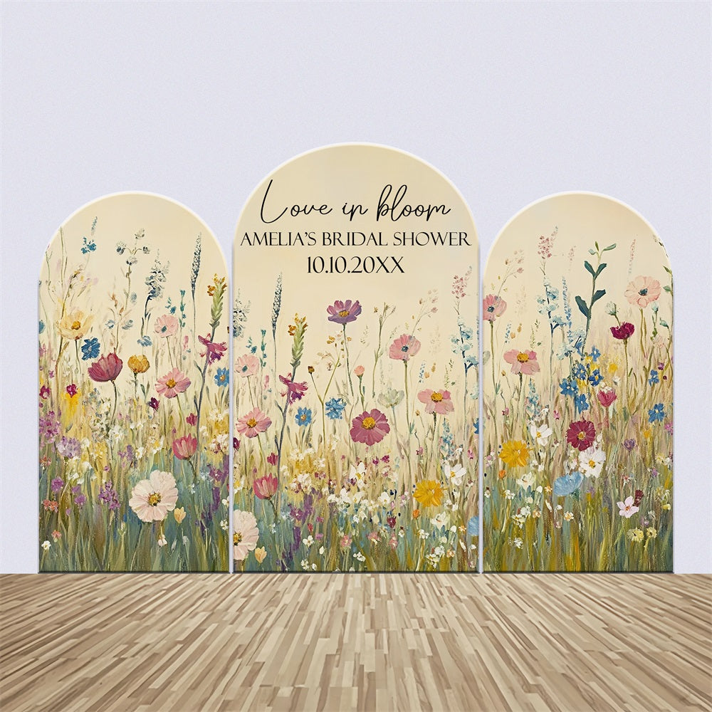 Bridal Shower Backdrops Field Flowers Personalized Arch Backdrop Kit BRP5-158