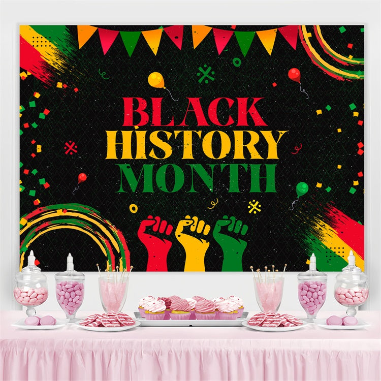 Juneteenth Backdrop Ideas Festive Banner Raised Hands Backdrop BRP5-16
