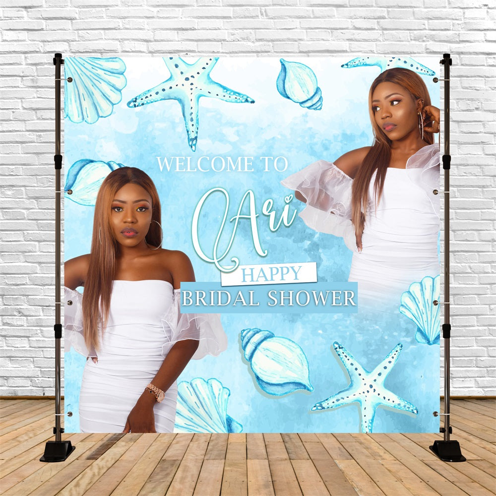 Bridal Backdrop Mermaid Vibes Starfish Personalised Backdrop BRP5-170