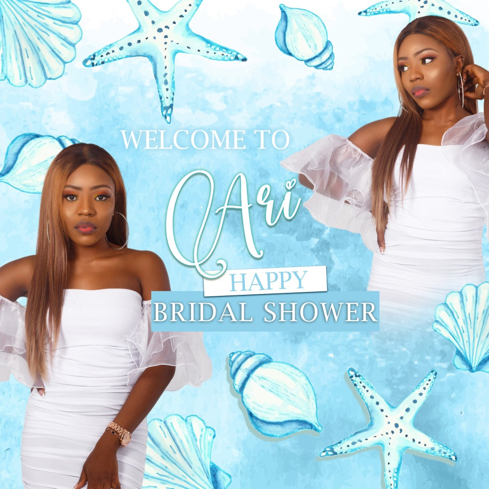 Bridal Backdrop Mermaid Vibes Starfish Personalised Backdrop BRP5-170