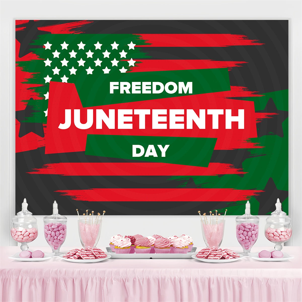 Juneteenth Backdrop Freedom Patriotic Color Banner Backdrop BRP5-19