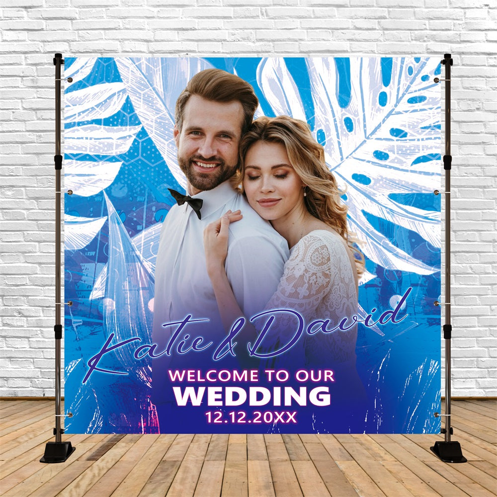 Wedding Photo Backdrops Tropical Love Personalised Backdrop BRP5-196