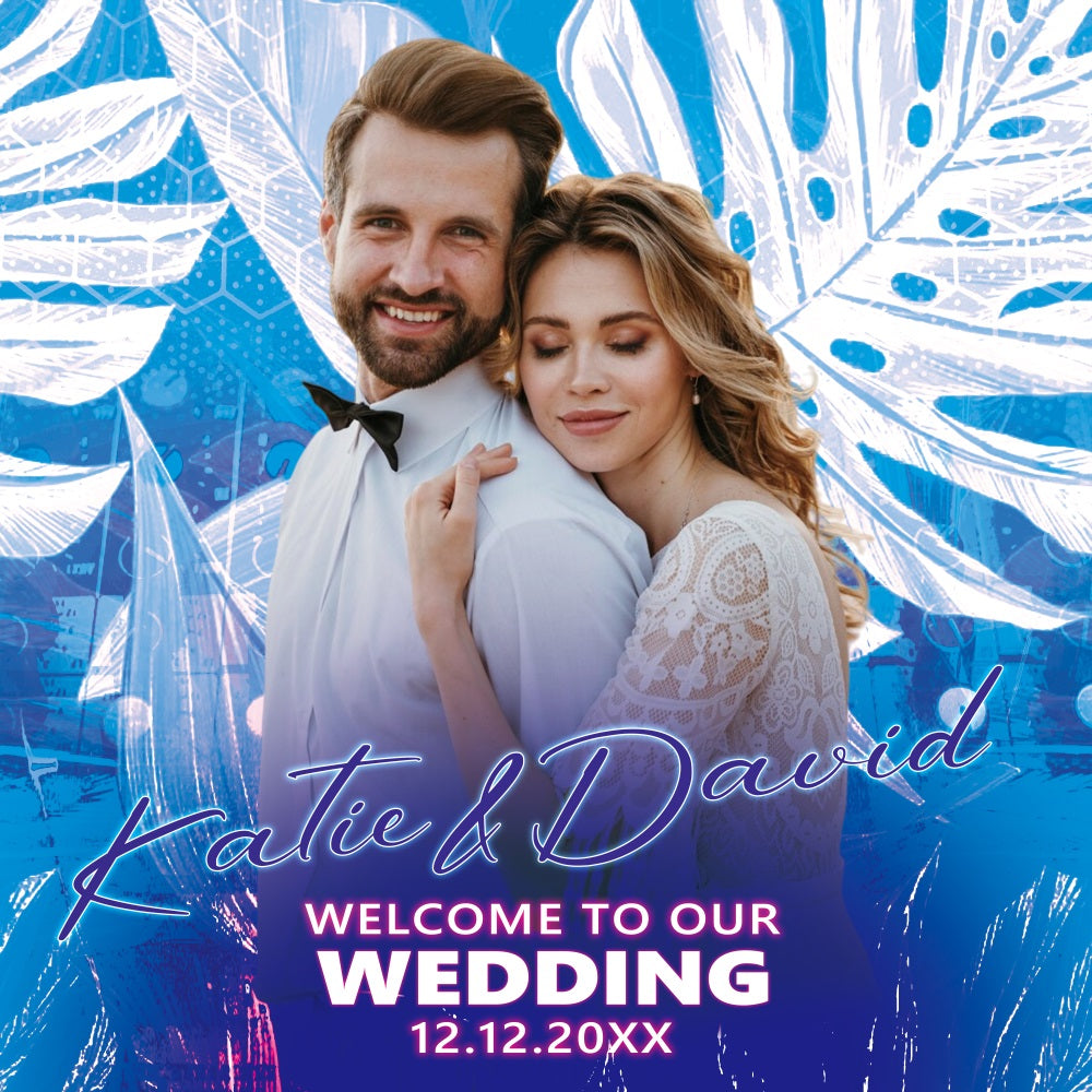 Wedding Photo Backdrops Tropical Love Personalised Backdrop BRP5-196