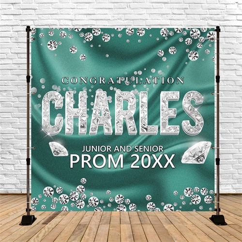 Prom Backdrop Emerald Diamond Customized Party Graduation Backdrop BRP5-201